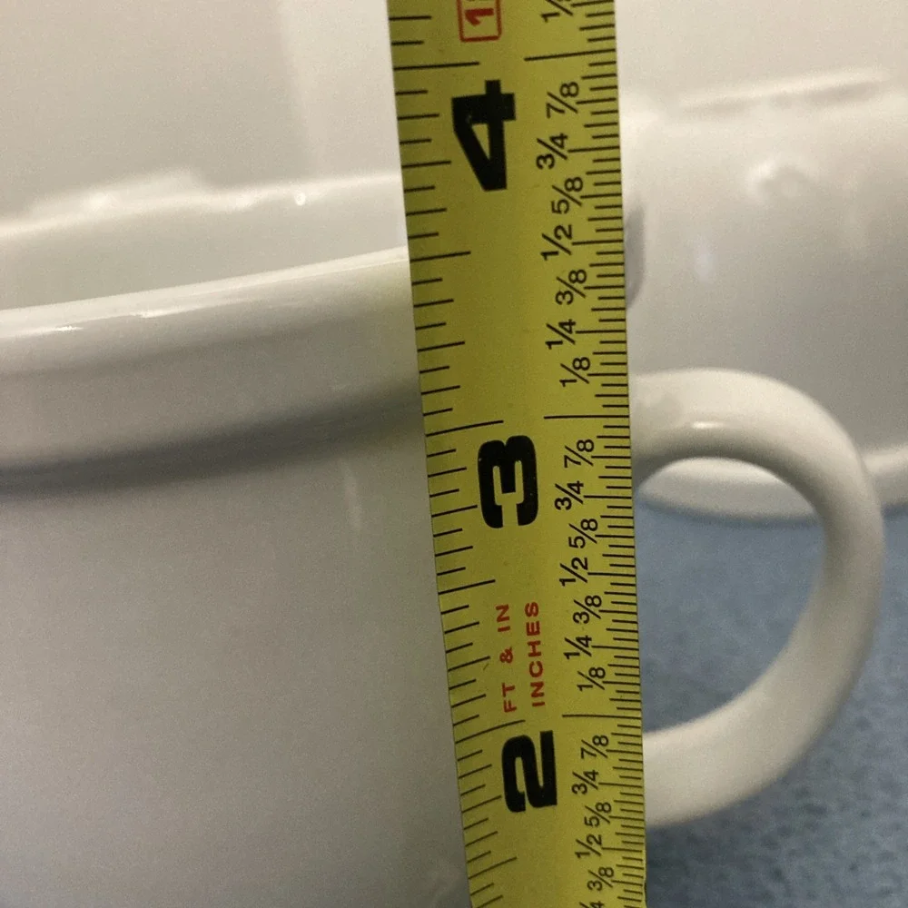 VTG Pottery Barn White Du Jour Suppertime Coffee Mugs - Set of 5